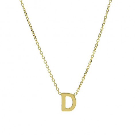 Collana Donna Raggi Lettera D Oro Giallo 9kt