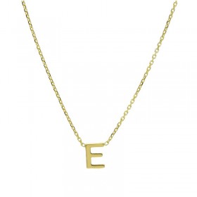 Collana Donna Raggi Lettera E Oro Giallo 9kt