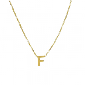 Collana Donna Raggi Lettera F Oro Giallo 9kt
