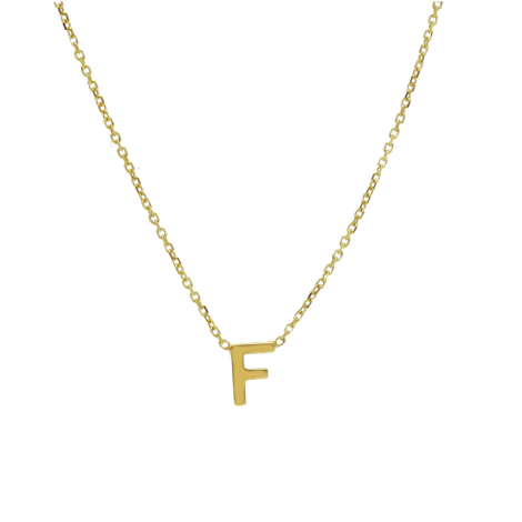 Collana Donna Raggi Lettera F Oro Giallo 9kt