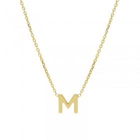 Collana Donna Raggi Lettera M Oro Giallo 9kt