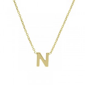 Collana Donna Raggi Lettera N Oro Giallo 9kt