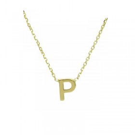 Collana Donna Raggi Lettera P Oro Giallo 9kt