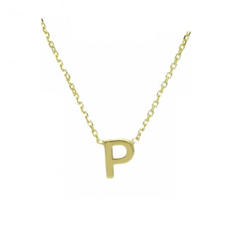 Collana Donna Raggi Lettera P Oro Giallo 9kt