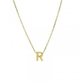 Collana Donna Raggi Lettera R Oro Giallo 9kt