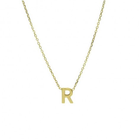 Collana Donna Raggi Lettera R Oro Giallo 9kt