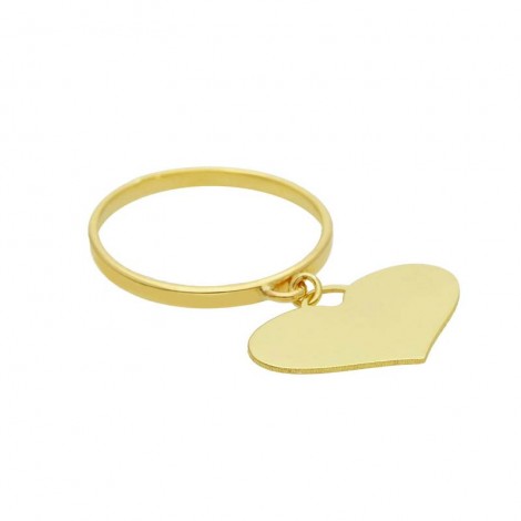 Anello Raggi Donna Cuore Pendente Oro Giallo 9kt