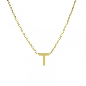 Collana Donna Raggi Lettera T Oro Giallo 9kt