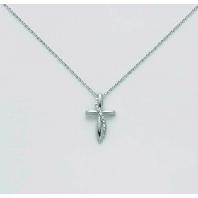 Collana Miluna Oro Bianco 9kt Croce Diamanti 0,03ct G SI CLD4283X