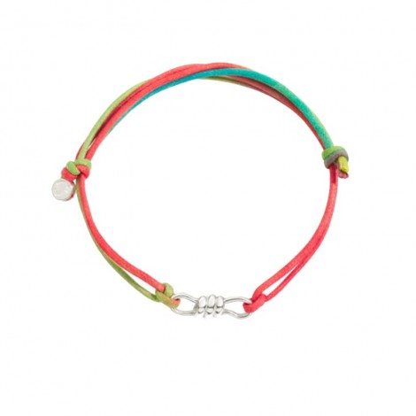 Dodo Bracciale Cordino Arcobaleno Nodo Argento 925