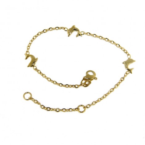 Bracciale Raggi Junior Delfini Oro Giallo 9kt