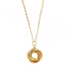 Collana Donna Raggi Spirale Oro 9kt Tre Colori