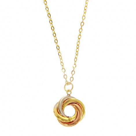 Collana Donna Raggi Spirale Oro 9kt Tre Colori