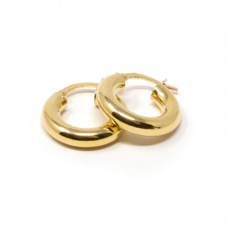 Orecchini Cerchi Bombati Oro Giallo 9kt 4mm
