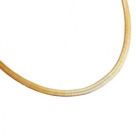 Collana Raggi in Argento Dorato Maglia Snake