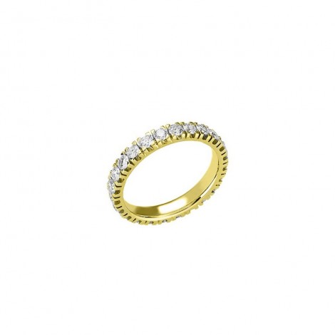 Anello Raggi Fedina Donna Oro Giallo 18kt Diamanti 1,04 ct G SI