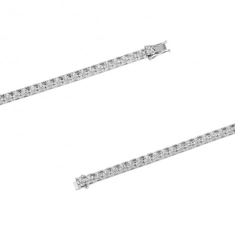 Bracciale Tennis Donna Raggi Oro Bianco 18kt Diamanti 3,26ct G SI