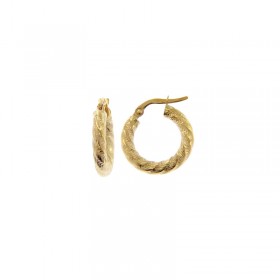 Orecchini Cerchi Seghettati Ø 1,5 cm Raggi Oro Giallo 9kt