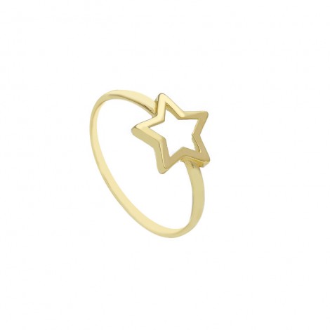 Anello Raggi Donna Stella Silhouette Oro Giallo 9kt