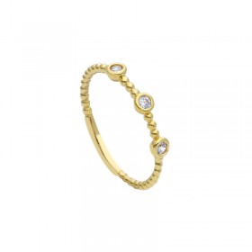 Anello Raggi Donna Oro Giallo 9kt Zirconi Bianchi