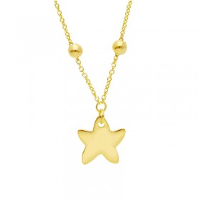 Collana Girocollo Donna Raggi Stellina Oro Giallo 9kt