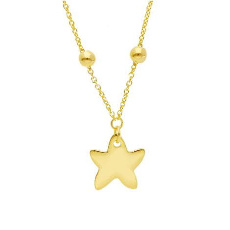 Collana Girocollo Donna Raggi Stellina Oro Giallo 9kt