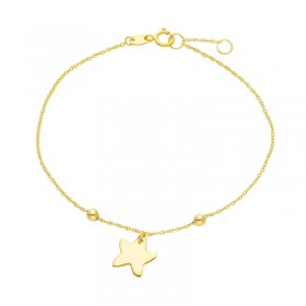 Bracciale Raggi Donna Stellina Pendente Oro Giallo 9kt