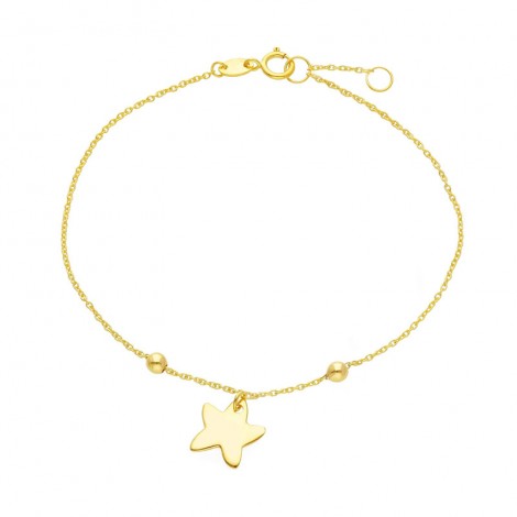 Bracciale Raggi Donna Stellina Pendente Oro Giallo 9kt