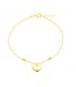 Bracciale Raggi Donna Cuore Bombato Pendente Oro Giallo 9kt