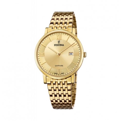 Festina Donna Solo Tempo Swiss Made Acciaio Dorato F20021/2