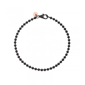 Bracciale Bollicine Argento e Oro Rosa 9kt Pvd Nero