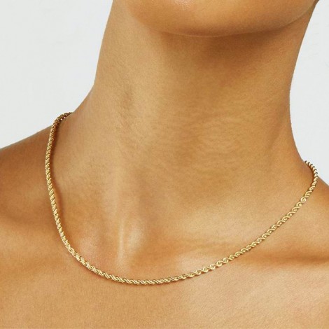 Collana Raggi Catena in Oro Giallo 9k Torchon