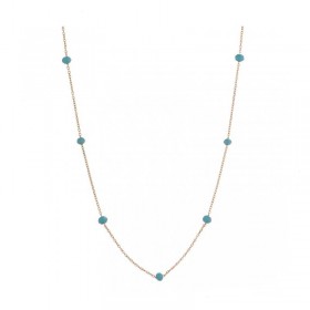 Collana Donna Alisia Crystal Bead Cristalli Dorata/Azzurro AL880