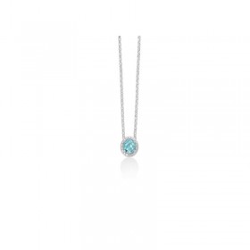 Collana Donna Miluna Gemma del Cielo Tonda Zirconi Topazio 1Ct Silver/Azzurro CLD4368