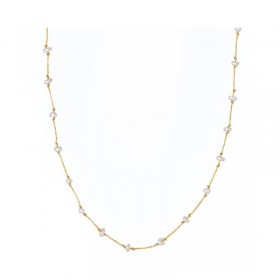 Collana Donna Alisia Clio Linear Pearls Argento 925 Dorata AL1732