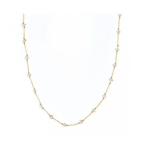 Collana Donna Alisia Clio Linear Pearls Argento 925 Dorata AL1732