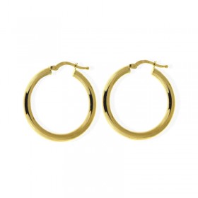 Orecchini Donna Raggi Cerchi Canna Spessa Ø4cm Oro Giallo 18kt