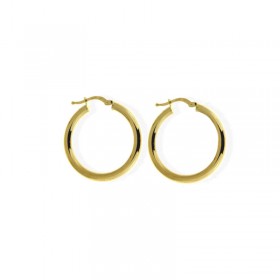 Orecchini Donna Raggi Cerchi Canna Spessa Ø3,4cm Oro Giallo 18kt