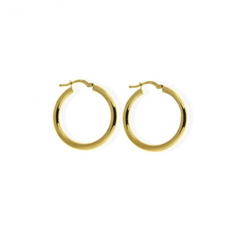 Orecchini Donna Raggi Cerchi Canna Spessa Ø3,4cm Oro Giallo 18kt