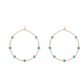 Orecchini Cerchio Donna Alisia Crystal Bead Argento 925 Cristalli Dorato Azzurro AL1181