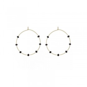 Orecchini Cerchio Donna Alisia Crystal Bead Argento 925 Cristalli Dorato Nero AL1181