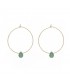 Orecchini Cerchio Donna Alisia Aurora Stones Argento 925 Dorato Avventurina AL1045