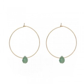 Orecchini Cerchio Donna Alisia Aurora Stones Argento 925 Dorato Avventurina AL1045