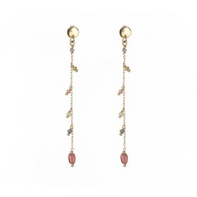 Orecchini Pendenti Donna Alisia Jasmine Stones Argento 925 Tormalina Dorato AL1724