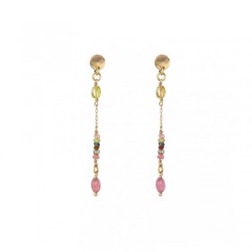 Orecchini Pendenti Donna Alisia Nymphea Pendant Argento 925 Tormalina Dorato Multicolor AL1726