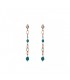 Orecchini Pendenti Donna Alisia Ocean Argento 925 Apatite Dorato Turchese AL1726