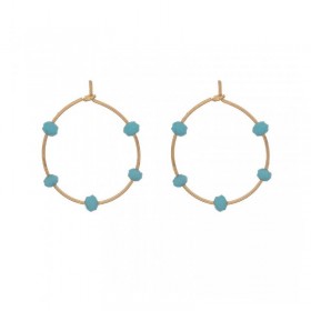 Orecchini Donna Alisia Crystal Bead Midi Argento 925 Cristallo Dorato Azzurro AL1180