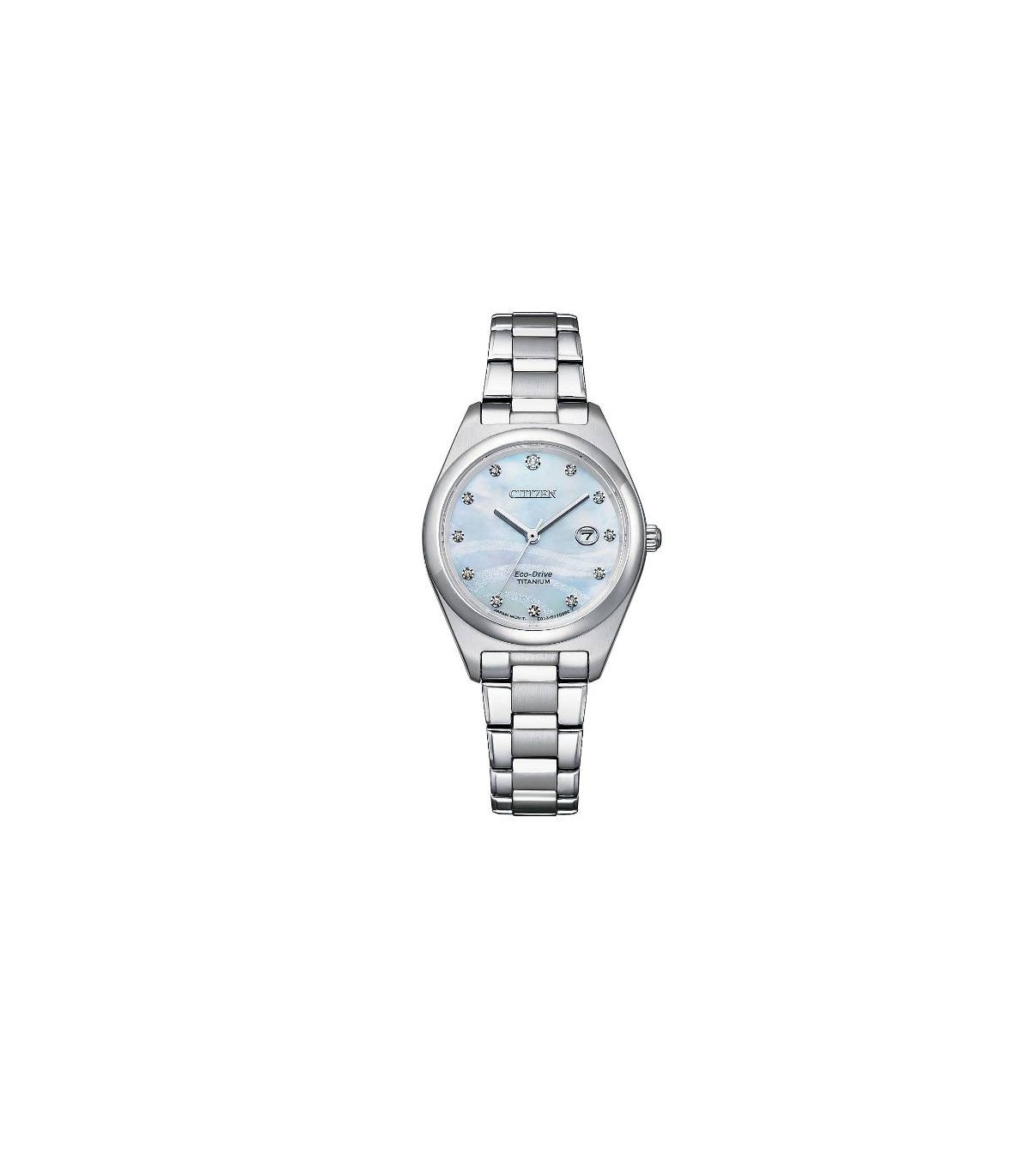 Orologio Solo Tempo Donna Citizen Lady Super Titanio Silver Madreperla Rosa Diamanti EW2600 83D MiRaggi