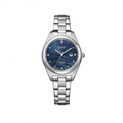 Orologio Solo Tempo Donna Citizen Lady Super Titanio Silver Madreperla Blu Diamanti EW2600-83L