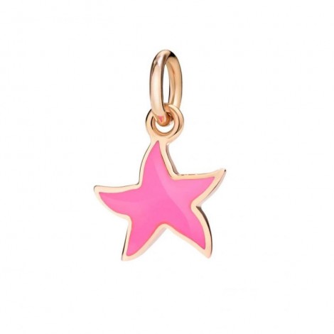 Charm Dodo Stellina Oro Rosa 9kt Rosa Fluo